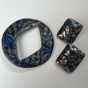 Handmade Earrings and Pin